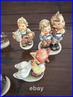 10 VINTAGE GOEBEL HUMMEL FIGURINES W Germany BOYS GIRLS Goose Girl Bee B40