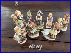 10 VINTAGE GOEBEL HUMMEL FIGURINES W Germany BOYS GIRLS Goose Girl Bee B40