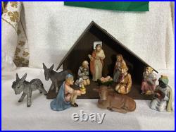 1950's Goebel Nativity Set WithCreche 12 Items Total West Germany Excellent Shape