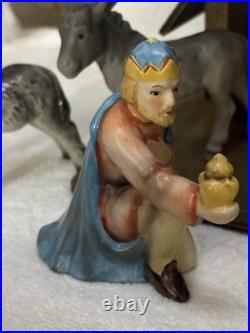 1950's Goebel Nativity Set WithCreche 12 Items Total West Germany Excellent Shape