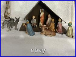 1950's Goebel Nativity Set WithCreche 12 Items Total West Germany Excellent Shape