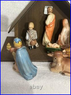 1950's Goebel Nativity Set WithCreche 12 Items Total West Germany Excellent Shape