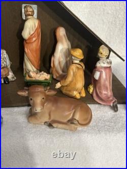 1950's Goebel Nativity Set WithCreche 12 Items Total West Germany Excellent Shape