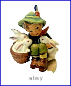 1950s Handpainted Original Precious Goebel & Hummel Boy w Rabbits Figurine #58/0