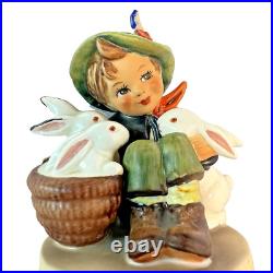 1950s Handpainted Original Precious Goebel & Hummel Boy w Rabbits Figurine #58/0