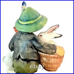 1950s Handpainted Original Precious Goebel & Hummel Boy w Rabbits Figurine #58/0