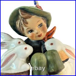 1950s Handpainted Original Precious Goebel & Hummel Boy w Rabbits Figurine #58/0