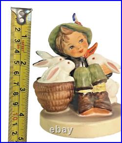 1950s Handpainted Original Precious Goebel & Hummel Boy w Rabbits Figurine #58/0
