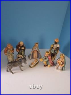 1951 Goebel Hummel #214 Large Porcelain Nativity 8Pc W. Germany