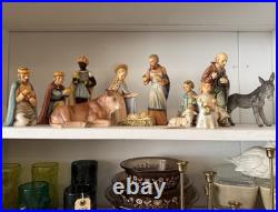 1951 Goebel Hummel #214 Large Porcelain Nativity Set 12 Pc W. Germany