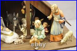 1951 Hummel Goebel Nativity Scene 15 Pc Figurine Christmas set with Manger Set 214