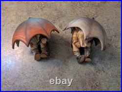 1960s-70s Goebel Hummel Germany Porcelain TMK4 Umbrella Boy & Girl Set
