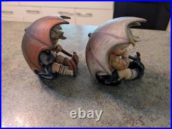 1960s-70s Goebel Hummel Germany Porcelain TMK4 Umbrella Boy & Girl Set