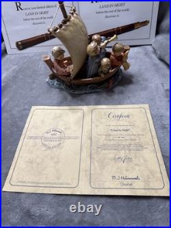 1992 Goebel Hummel Figurine Land in Sight #09457 WithMedal Limited Edition COA