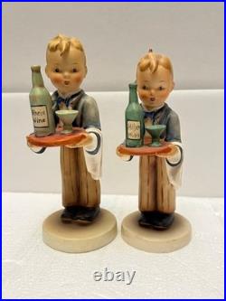2 Goebel Hummel figurines # 154/0 & 154 WAITER RARE HIHEE MICHE TMK 2 FULL BEE