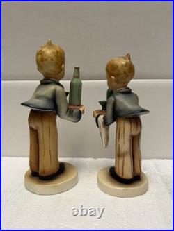 2 Goebel Hummel figurines # 154/0 & 154 WAITER RARE HIHEE MICHE TMK 2 FULL BEE