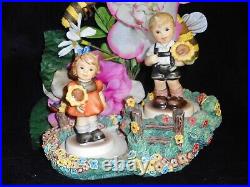 2 Hummel Sunflower Girl/boy Figurines? 2195 4/0 & 2219 + Pick Flowers Scape