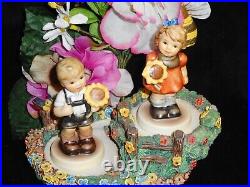 2 Hummel Sunflower Girl/boy Figurines? 2195 4/0 & 2219 + Pick Flowers Scape