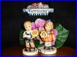 2 Hummel Sunflower Girl/boy Figurines? 2195 4/0 & 2219 + Pick Flowers Scape