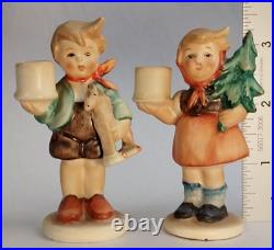 30's-40's Rare Goebel Hummel Mel #116 #117 Girl Boy Candleholder Figurines TMK1
