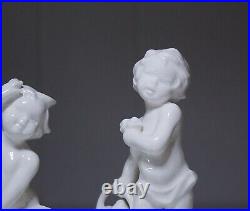 3 Vintage HUMMEL Goebel W. Germany White Cherub Putti Porcelain Figurines