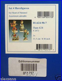 4 Figurines Heart Of Hummel Collection Sunday Stroll, Lucky Friend, Nib $995