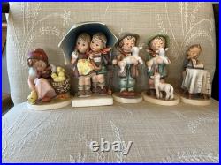 5 Vintage Goebel Hummel W. Germany Collectible Figurines, Excellent Condition