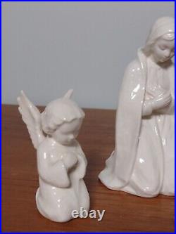 5 pcs White Goebel Hummel'50s Mary Baby Jesus Joseph 2 Angels Nativity Sacrart