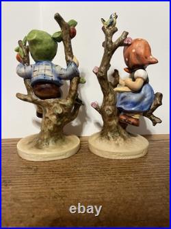 6 tall With Germany Goebel / M J Hummel 141 girl & 142 boy Apple tree bluebirds