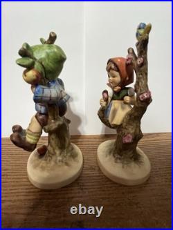 6 tall With Germany Goebel / M J Hummel 141 girl & 142 boy Apple tree bluebirds