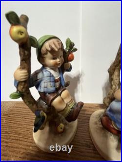 6 tall With Germany Goebel / M J Hummel 141 girl & 142 boy Apple tree bluebirds
