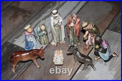 9 piece Hummel Goebel Porcelain Nativity Set 1965 West Germany! Standing Cow