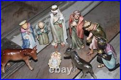 9 piece Hummel Goebel Porcelain Nativity Set 1965 West Germany! Standing Cow