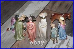 9 piece Hummel Goebel Porcelain Nativity Set 1965 West Germany! Standing Cow