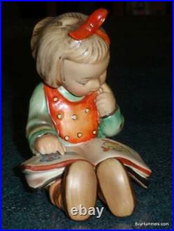 ANTIQUE Girl Bookworm Goebel Hummel Figurine #8 TMK1 US Zone Germany VERY RARE