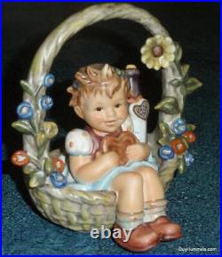 Basket Of Gifts #618 Goebel Hummel Figurine TMK10 Little Girl in Basket