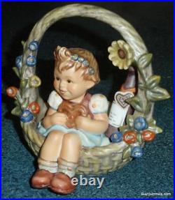 Basket Of Gifts #618 Goebel Hummel Figurine TMK10 Little Girl in Basket