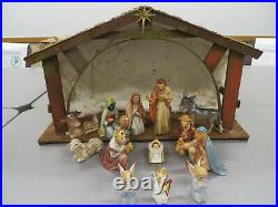 Beautiful Vintage Goebel Hummel 14 Piece Nativity Set and Stable West Germany