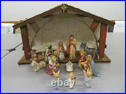 Beautiful Vintage Goebel Hummel 14 Piece Nativity Set and Stable West Germany