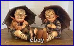 DEFECTIVE Goebel 1950s Umbrella Boy Girl 8 Figurines Set Germany 152A 1 G3D
