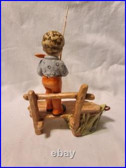 (D) VINTAGE Goebel M. J Hummel Figurine #566 THE ANGLER / Der Angler