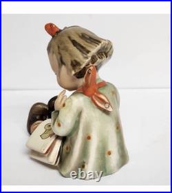 Early Hummel Germany BOOK WORM #8 Girl Reading 4-1/4 Perfect Condition