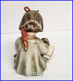 Early Hummel Germany BOOK WORM #8 Girl Reading 4-1/4 Perfect Condition