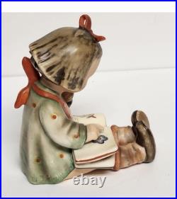 Early Hummel Germany BOOK WORM #8 Girl Reading 4-1/4 Perfect Condition