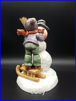 Estate 7 Hummel Goebel #2002 Making New Friends Boy Snowman & Broom Figurine