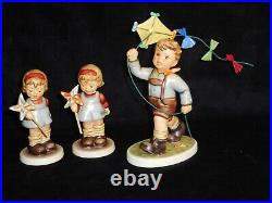GOEBEL HUMMELS #2366 FLY AWAY withKite & #2079/A ALL BY MYSELF withPINWHEELS MINT