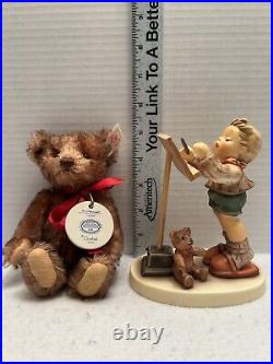 GOEBEL HUMMEL LITTLE MAESTRO (826/I) TMK 8 FIRST ISSUE With STEIFF BEAR, BOX COA