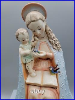 GOEBEL HUMMEL VINTAGE FLOWER MADONNA 8 With CHILD & BIRD W. Germany Numbered