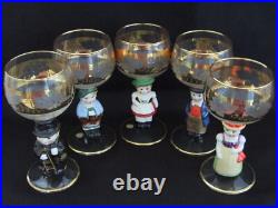 Goebel 5 Gold Grape Hummel Stem Wine Glasses Made in Germany Goebel 5 Gold Grape Hummel Stem Wine Glasses Made in Germany