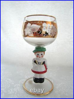 Goebel 5 Gold Grape Hummel Stem Wine Glasses Made in Germany Goebel 5 Gold Grape Hummel Stem Wine Glasses Made in Germany